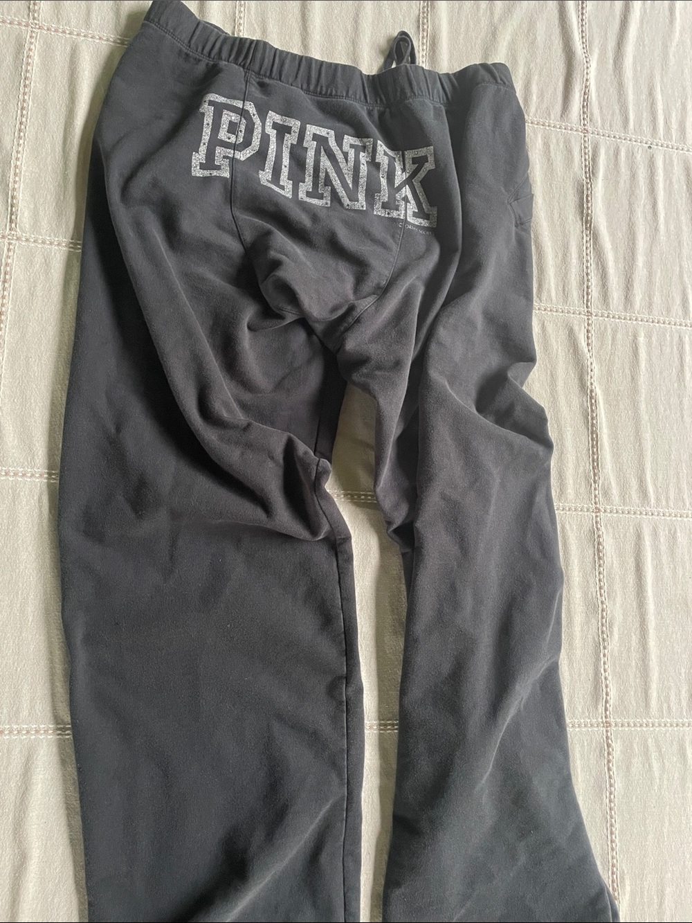 PINK Victoria's Secret Womens Black Sweatpants - Y2K Cozy Bottoms